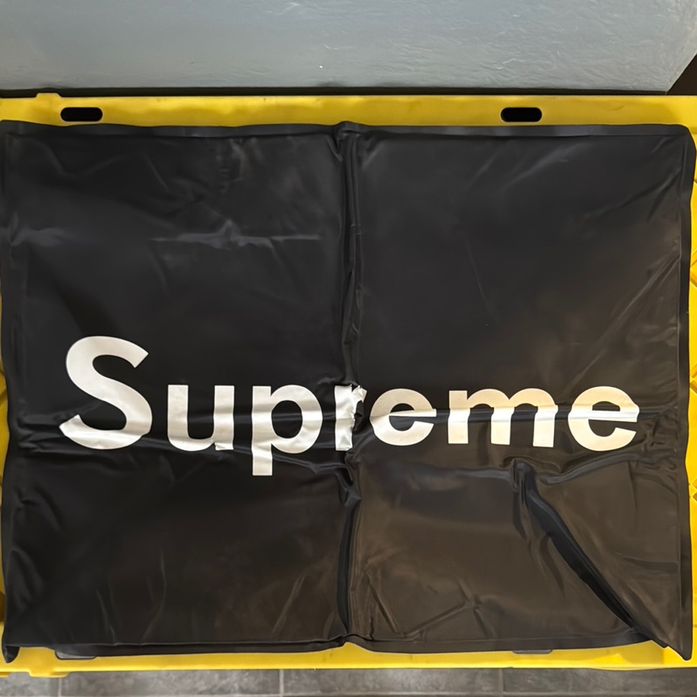 Supreme Black and White Logo Cushion